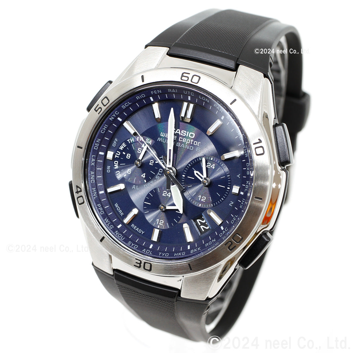 CASIO WAVE CEPTOR WVQ-M410-2AJF Blue Solar Radio-Controlled Men's Watch product image